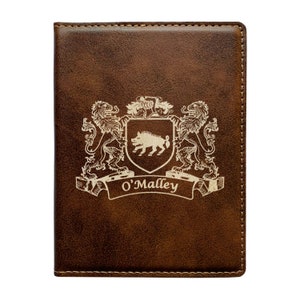 O&#39;Malley Irish Coat of Arms Leather Passport Wallet