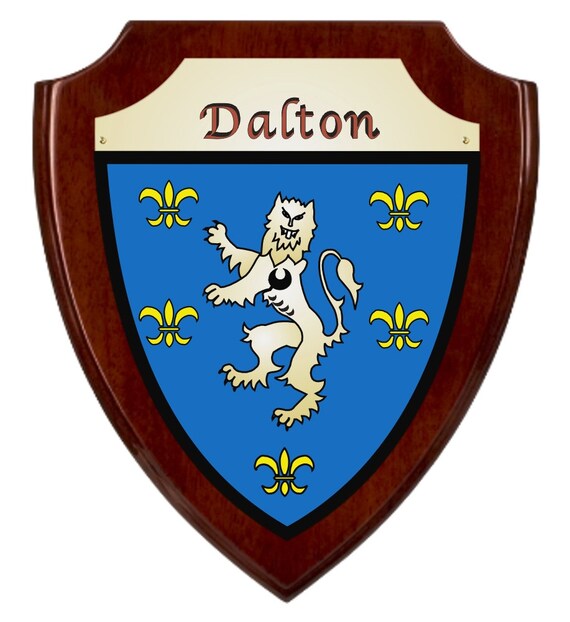 Dalton Irish Coat of Arms Shield Plaque Rosewood Finish Etsy