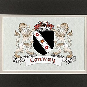 Conway Irish Coat of Arms Print - Frameable 9&quot; x 12&quot;