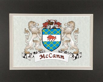 McCann Irish Coat of Arms Print - Frameable 9" x 12"