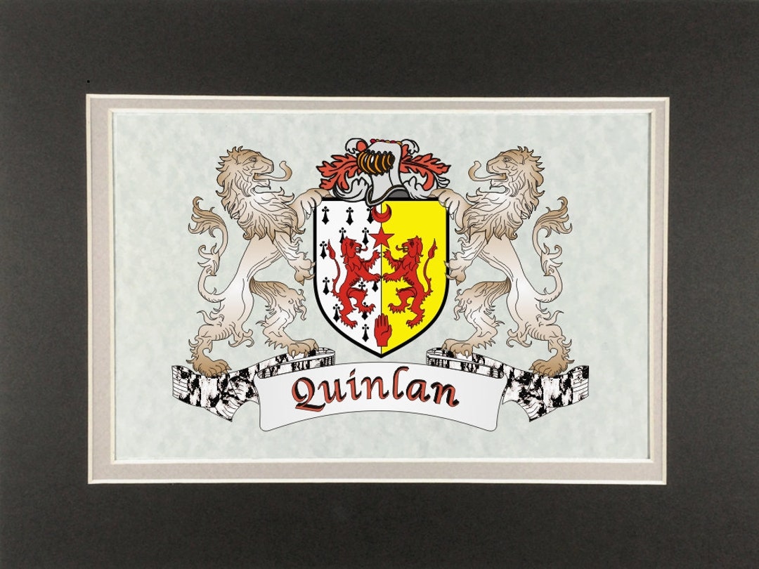 Quinlan Irish Coat of Arms Print Frameable 9 X 12 Etsy