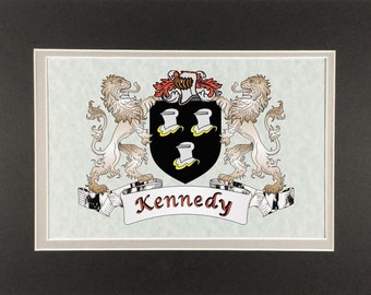 Kennedy Irish Coat of Arms Print - Frameable 9" x 12"