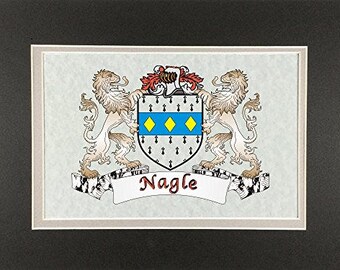 Nagle Irish Coat of Arms Print - Frameable 9" x 12"