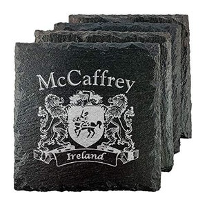 McCaffrey Irish Coat of Arms Slate Coasters - Set of 4