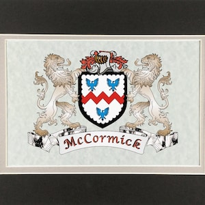 McCormick Irish Coat of Arms Print - Frameable 9&quot; x 12&quot;