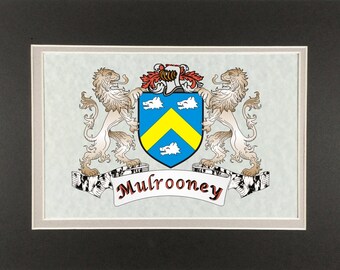 Mulrooney Irish Coat of Arms Print - Frameable 9" x 12"