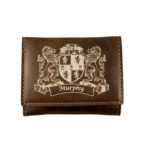 Murphy Irish Coat of Arms Rustic Leather Wallet