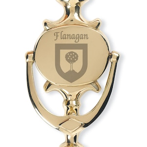 Flanagan Irish Coat of Arms Brass Door Knocker