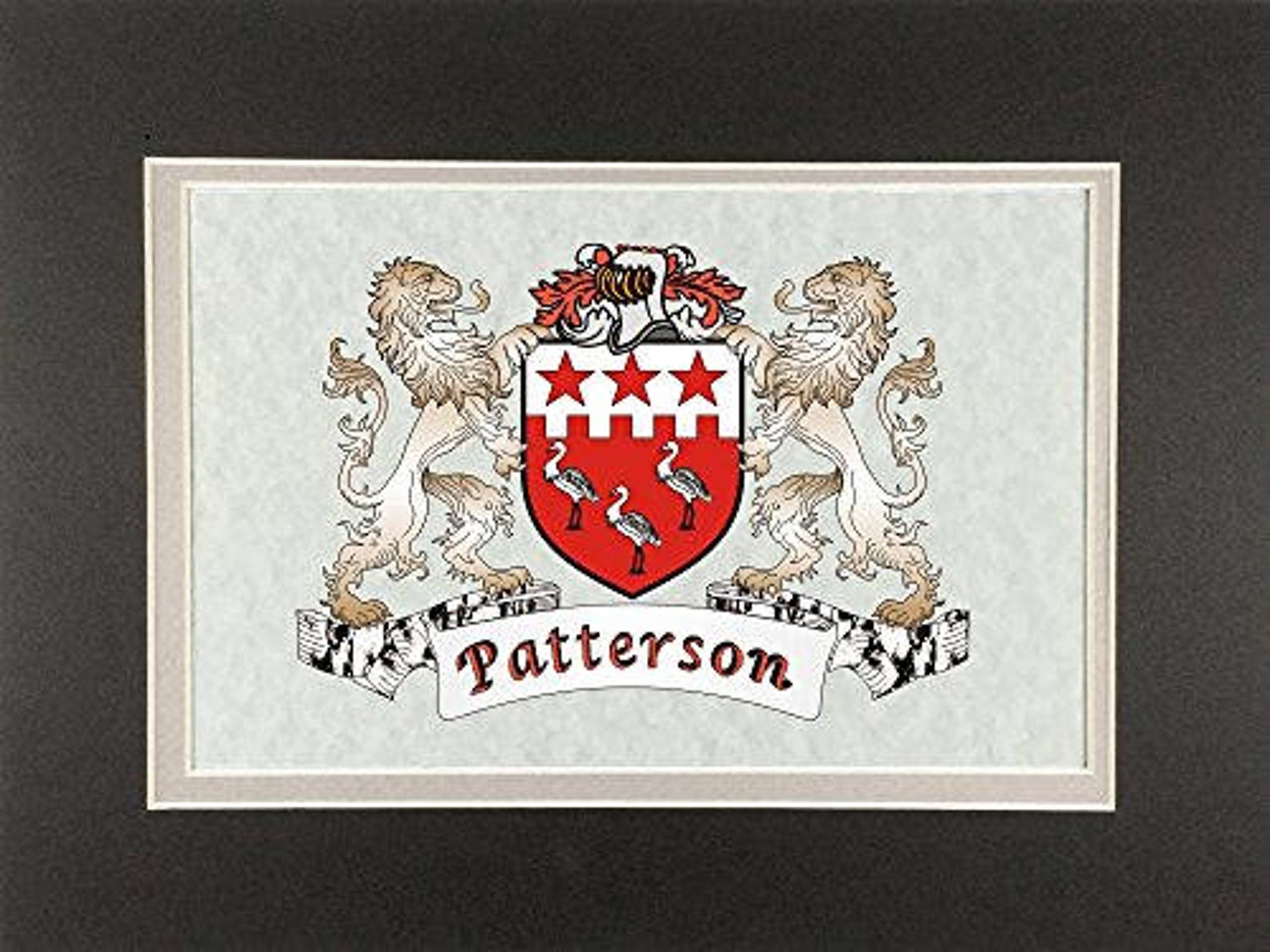 Patterson Irish Coat of Arms Print Frameable 9 x | Etsy