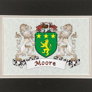 Moore Irish Coat of Arms Print - Frameable 9&quot; x 12&quot;