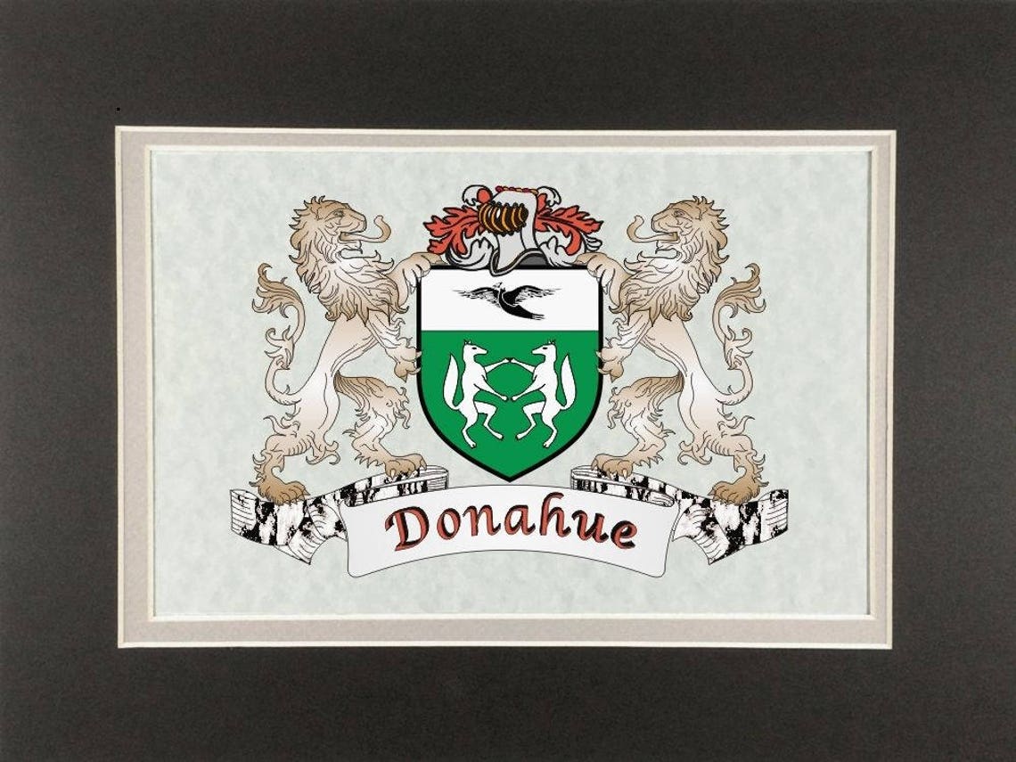 Donahue Irish Coat of Arms Print Frameable 9 X Etsy