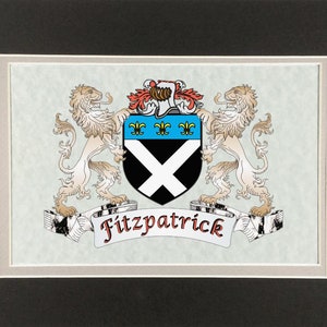 Fitzpatrick Irish Coat of Arms Print - Frameable 9&quot; x 12&quot;