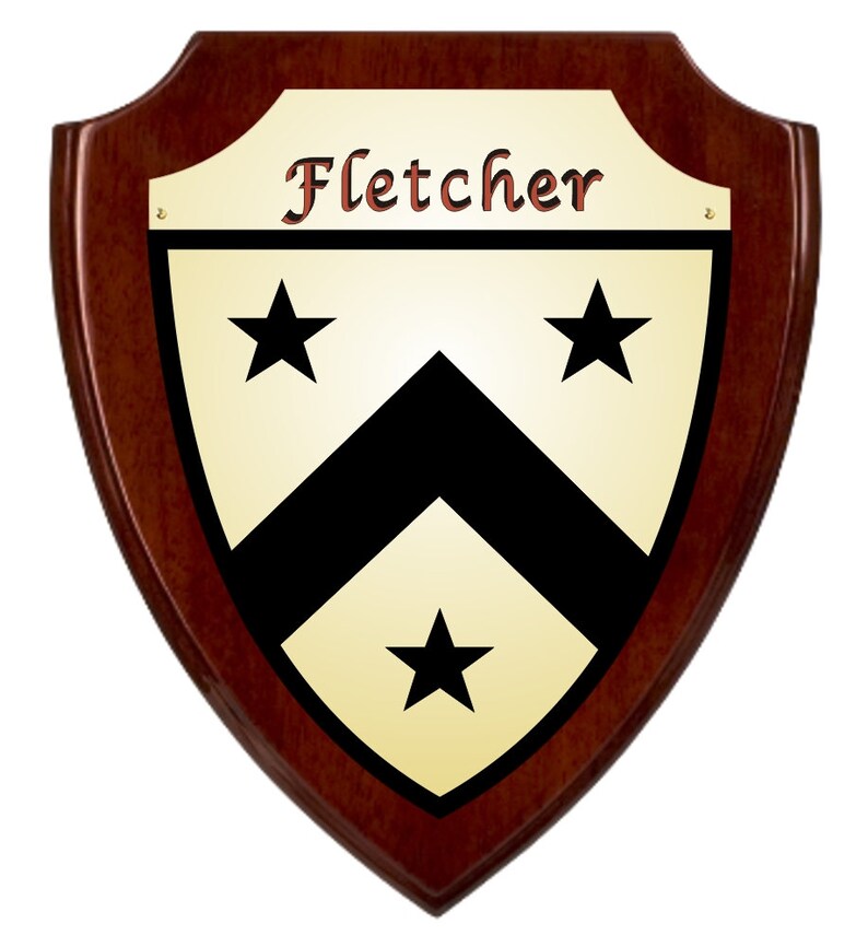Fletcher Irish Coat of Arms Shield Plaque Rosewood Finish Etsy