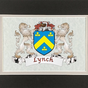 Lynch Irish Coat of Arms Print - Frameable 9&quot; x 12&quot;