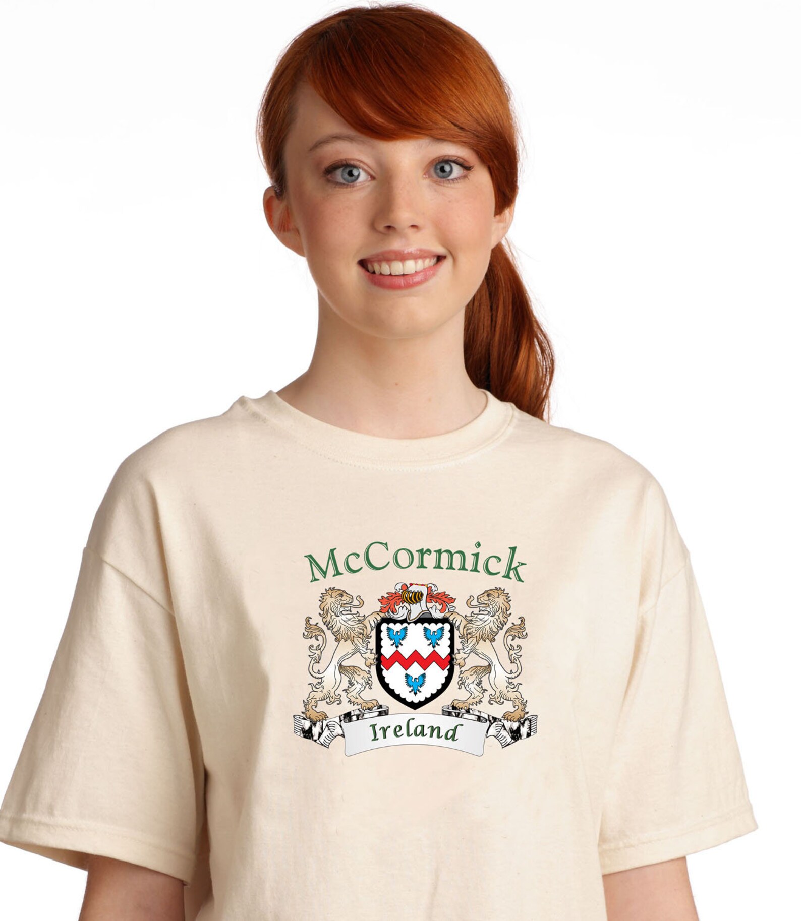 Mccormick Irish Coat of Arms Tee Shirt in Natural Etsy