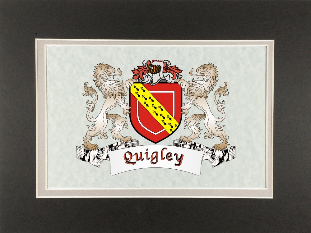 Quigley Irish Coat Of Arms Print - Frameable 9" X 12"