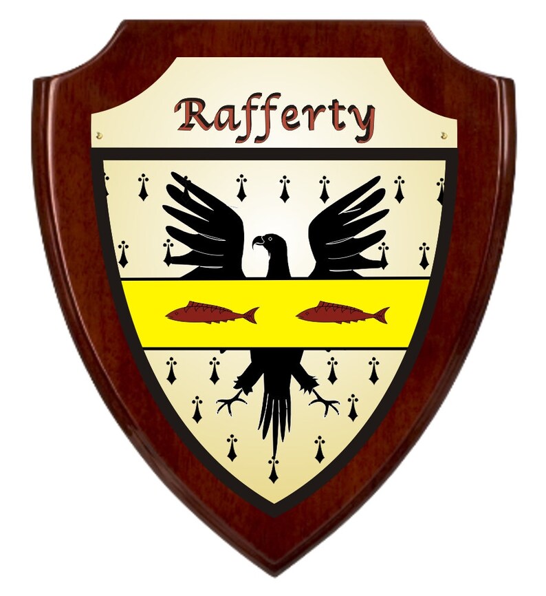 Rafferty Irish Coat of Arms Shield Plaque Rosewood Finish - Etsy