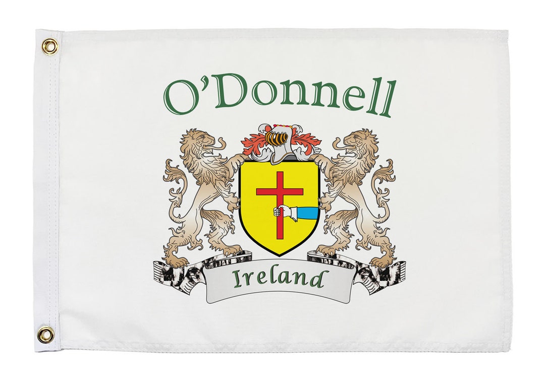 O'donnell Irish Coat of Arms Small White Flag 16x10.5 Inches Etsy