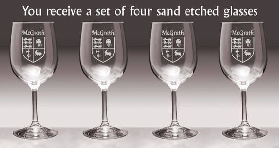 The Irish Set - 4 Different Pint Glasses - Set of 4 (Sand Etched)