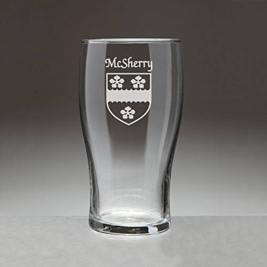 Mcsherry Irish Coat of Arms Tavern Glasses Set of 4 sand Etsy