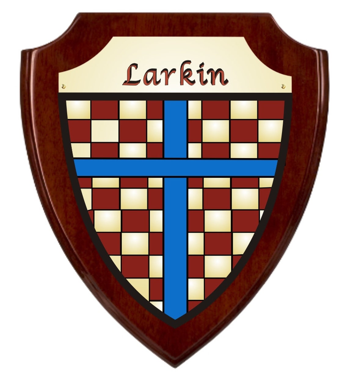 Larkin Irish Coat of Arms Shield Plaque Rosewood Finish | Etsy