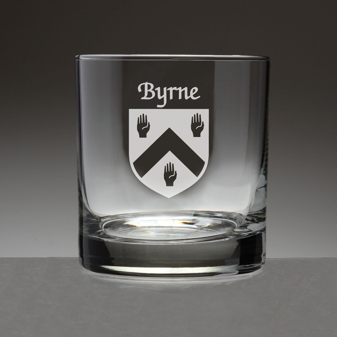 Byrne Irish Coat of Arms Tumbler Glasses - Set of 4 (sand Etched) - Etsy