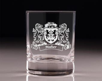 Maher Irish Coat of Arms Old Fashioned Tumblers - Set of 4