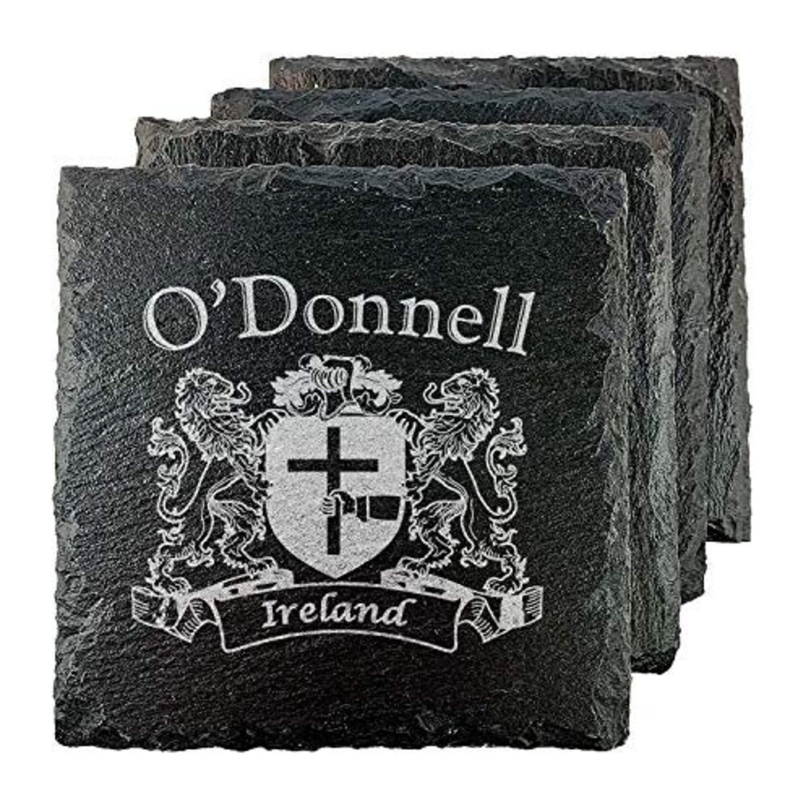 O'donnell Irish Coat of Arms Slate Coasters Set of 4 Etsy