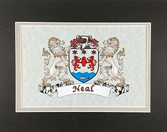Neal Irish Coat of Arms Print - Frameable 9" x 12"
