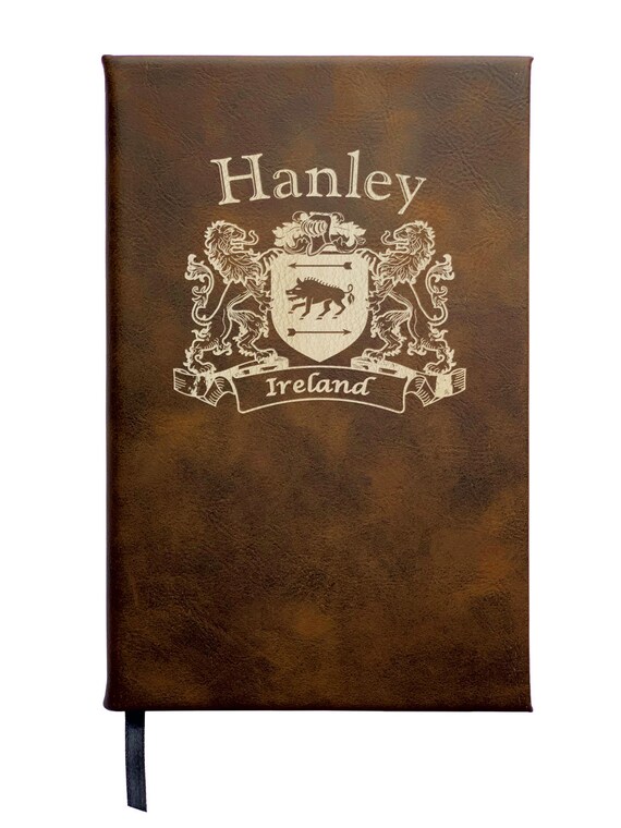 Hanley Irish Coat of Arms Leather Journal Etsy