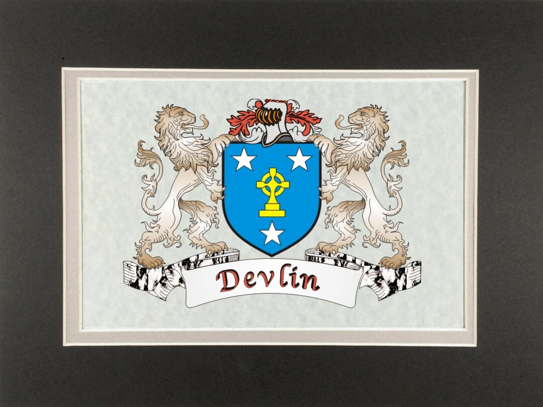 Devlin Irish Coat of Arms Print - Frameable 9