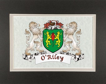 O'Riley Irish Coat of Arms Print - Frameable 9" x 12"