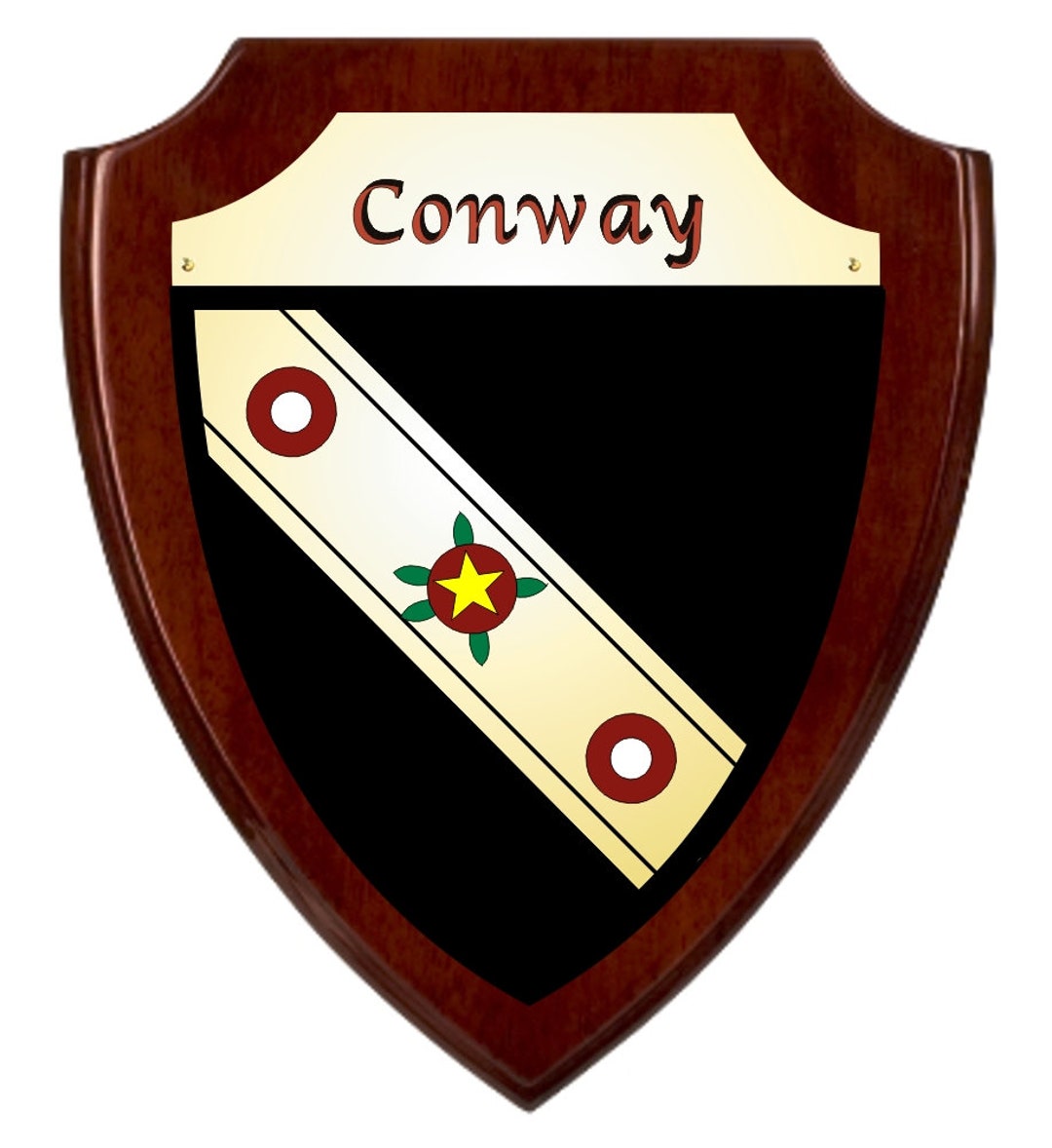 Conway Irish Coat of Arms Shield Plaque Rosewood Finish - Etsy