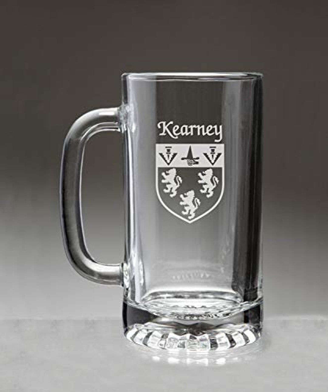 Kearney Irish Coat of Arms Glass Beer Mug sand Etched Etsy