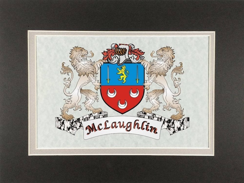 Mclaughlin Irish Coat of Arms Print Frameable 9 X Etsy