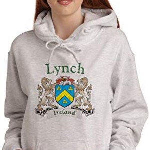 Lynch Irish Coat of Arms Ash Hooded Sweatshirt