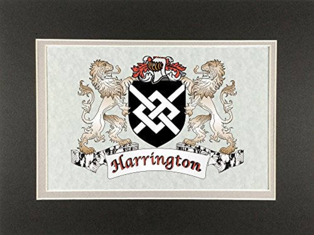 Harrington Irish Coat of Arms Print Frameable 9 X - Etsy