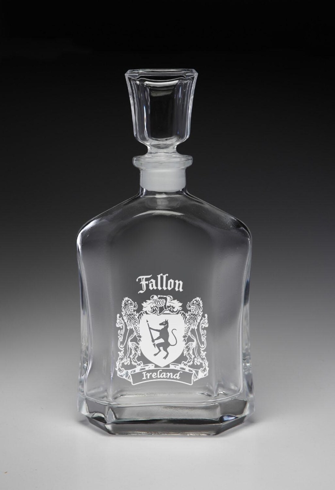 Fallon Irish Coat of Arms Whiskey Decanter (sand Etched) - Etsy