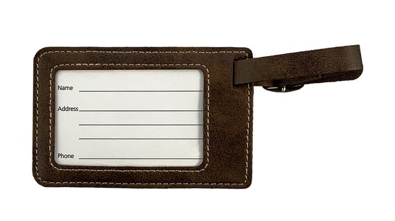 Rustic Leather Fleming Irish Coat of Arms Luggage Tag set of 2