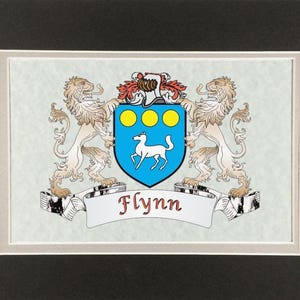 Flynn Irish Coat of Arms Print - Frameable 9&quot; x 12&quot;