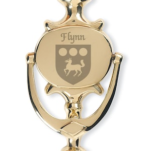 Flynn Irish Coat of Arms Brass Door Knocker