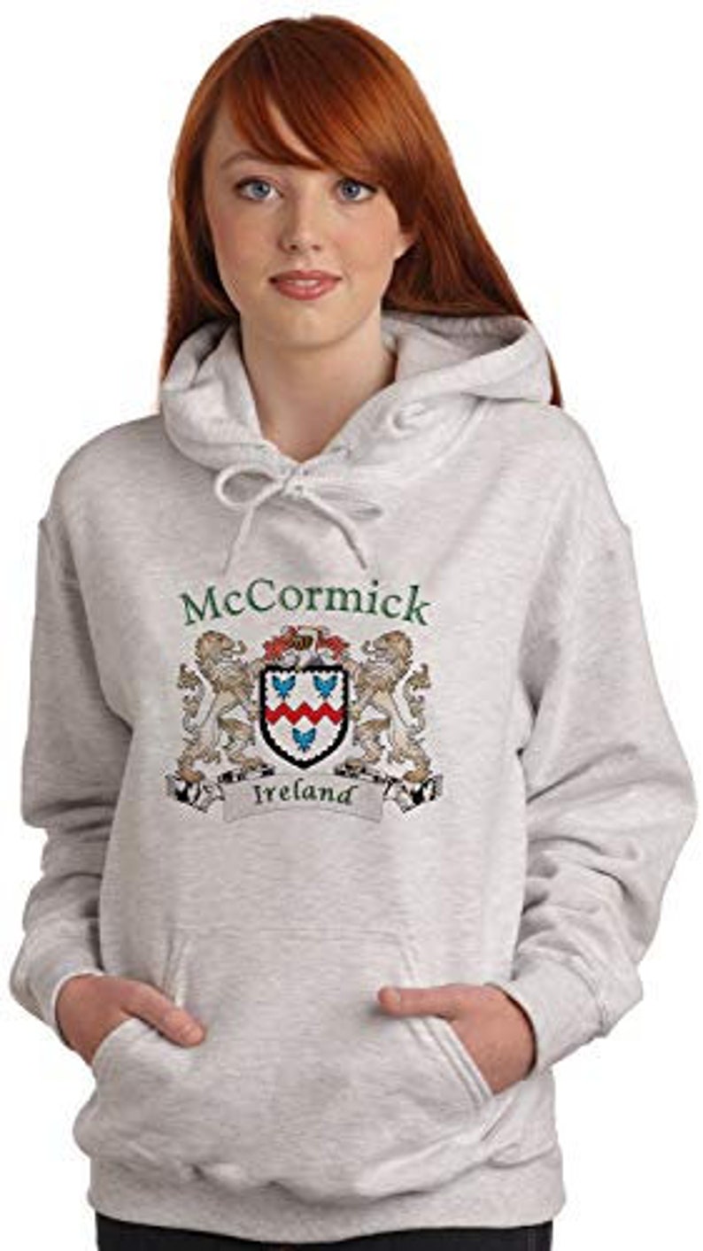 Mccormick Irish Coat of Arms Ash Hooded Sweat Shirt Etsy