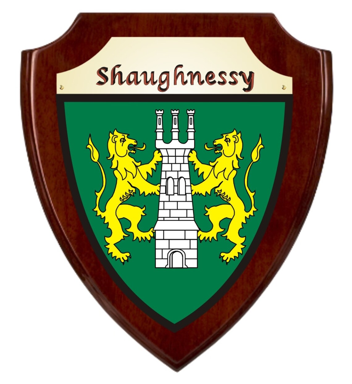 Shaughnessy Irish Coat of Arms Shield Plaque Rosewood Finish Etsy