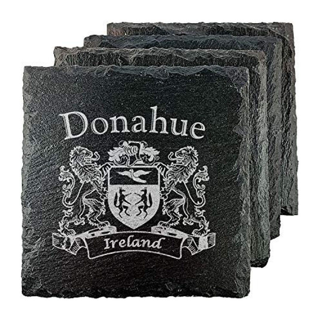 Donahue Irish Coat of Arms Slate Coasters Set of 4 Etsy