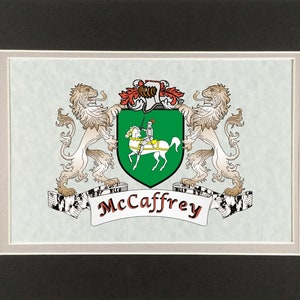 McCaffrey Irish Coat of Arms Print - Frameable 9&quot; x 12&quot;