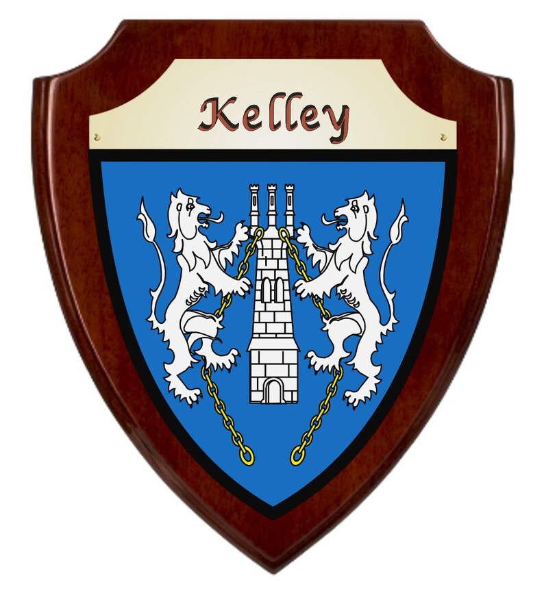 Kelley Irish Coat of Arms Shield Plaque Rosewood Finish Etsy
