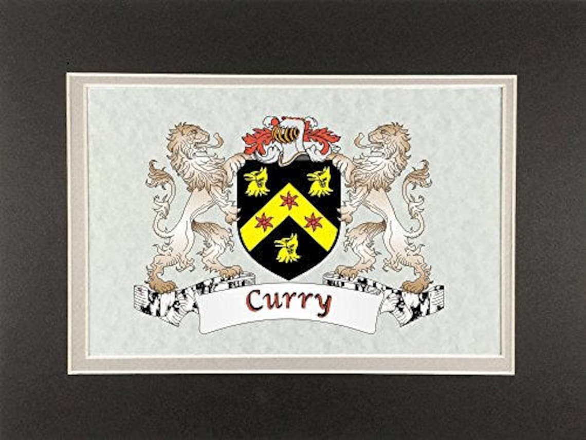 Curry Irish Coat of Arms Print Frameable 9 X 12 Etsy
