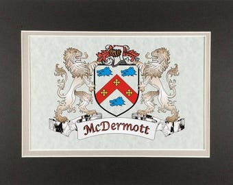 McDermott Irish Coat of Arms Print - Frameable 9" x 12"