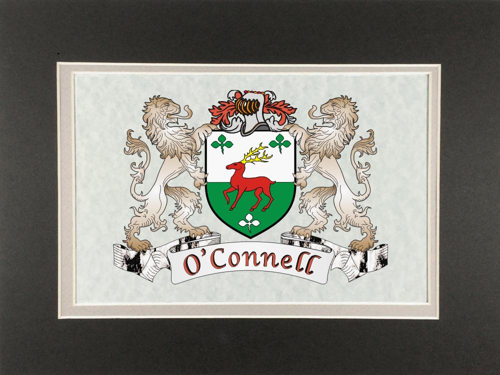 O'connell Irish Coat Of Arms Print - Frameable 9" X 12"