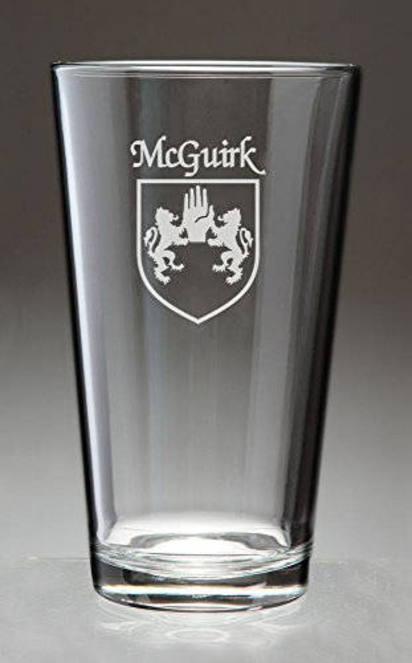 Mcguirk Irish Coat of Arms Pint Glasses Set of 4 sand Etsy